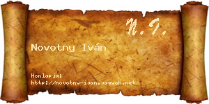 Novotny Iván névjegykártya
